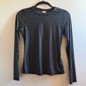 SOLD 🚨Free People Black Long-Sleeve Floral Print Tee